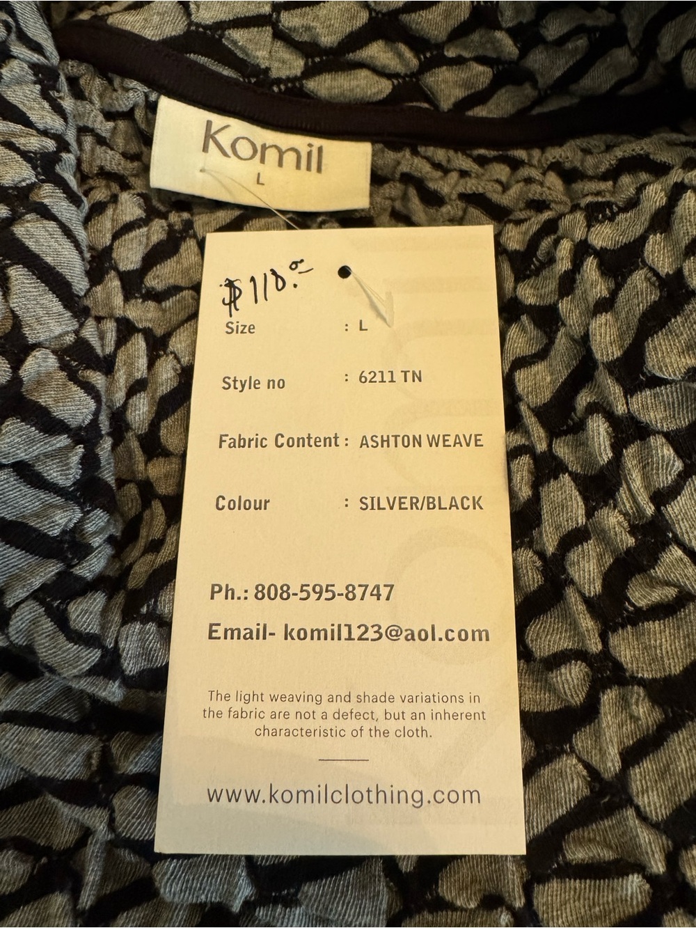 NWT Komil Ashton Weave Cowl Tunic (L) - Picture 4 of 12